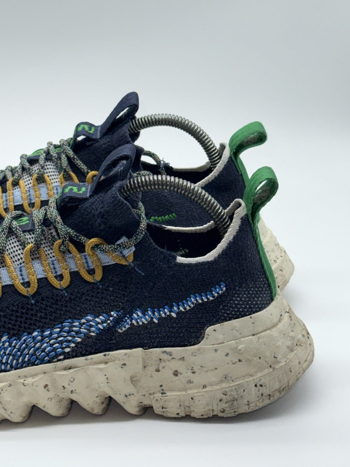 (2021) Nike Space Hippie 01 Obisidan Navy Blue Green Retro Trainers UK 7.5