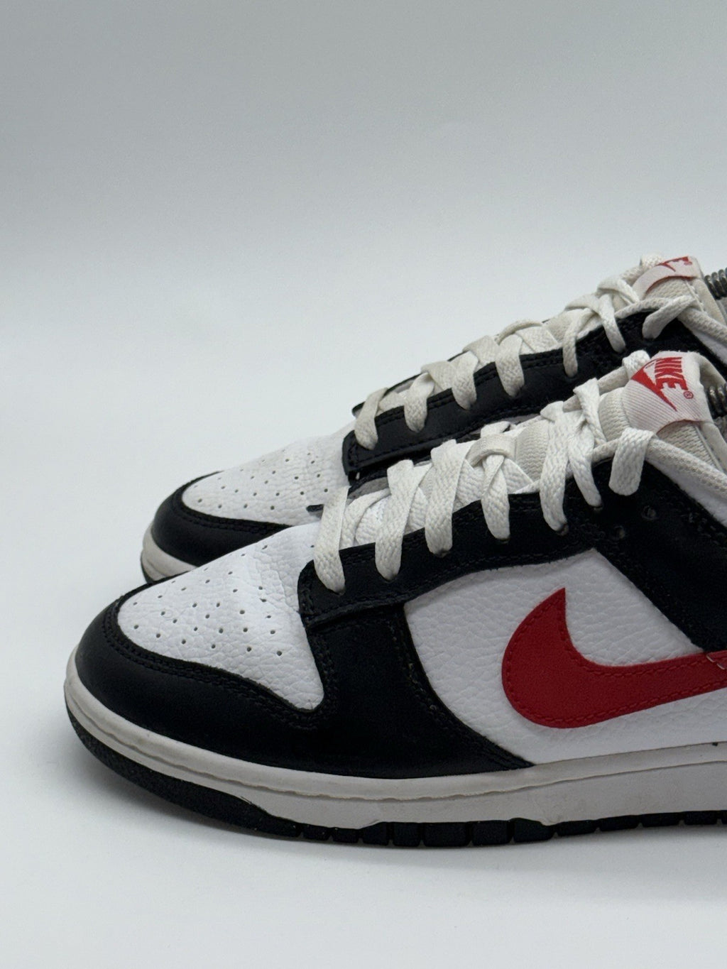 (2022) Nike Dunk Low Retro Red Swoosh Panda Trainers Size UK 7.5