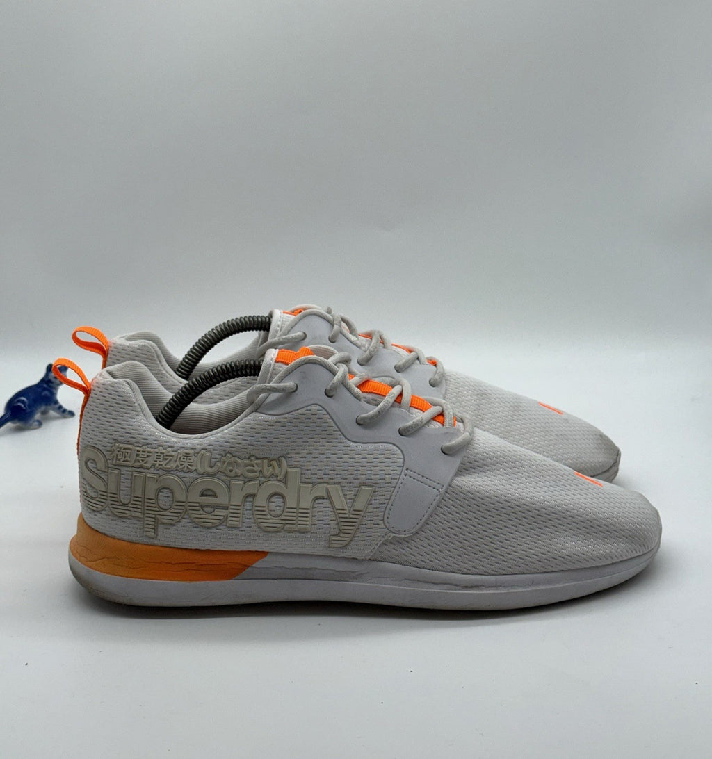 Men’s Superdry Hyper Core Lightweight Runner Trainers UK 9 White x Orange