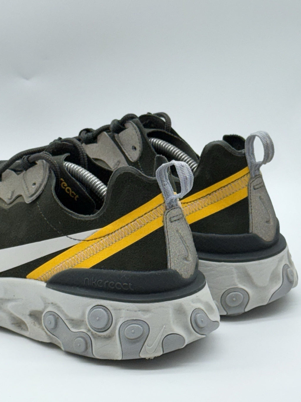 Nike React Element 55 Sequoia Deep Forest Green Khaki x Yellow UK 11 CQ6366-300