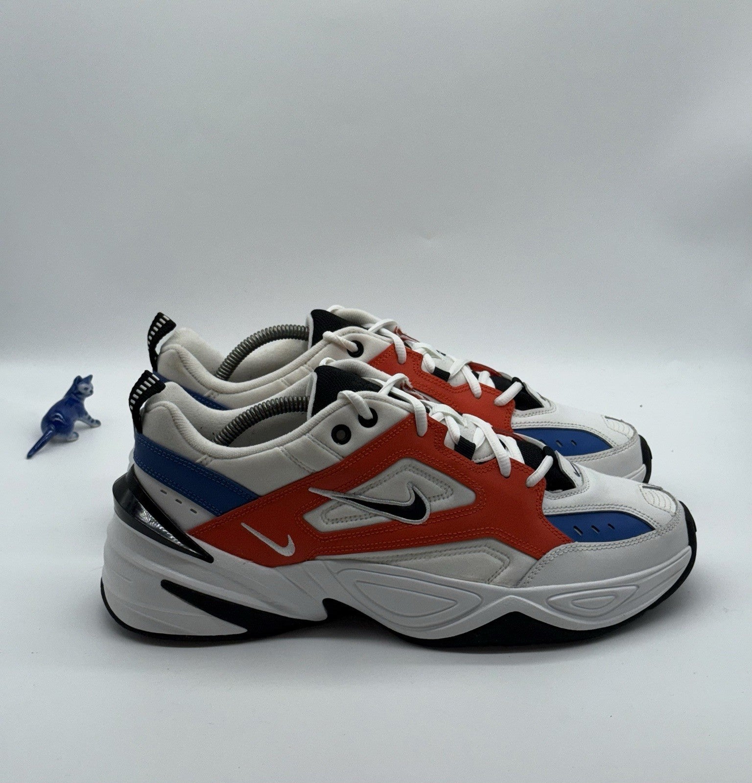 Nike M2K Tekno White Black Orange Men's UK 9 Retro Trainers (AV4789-100)