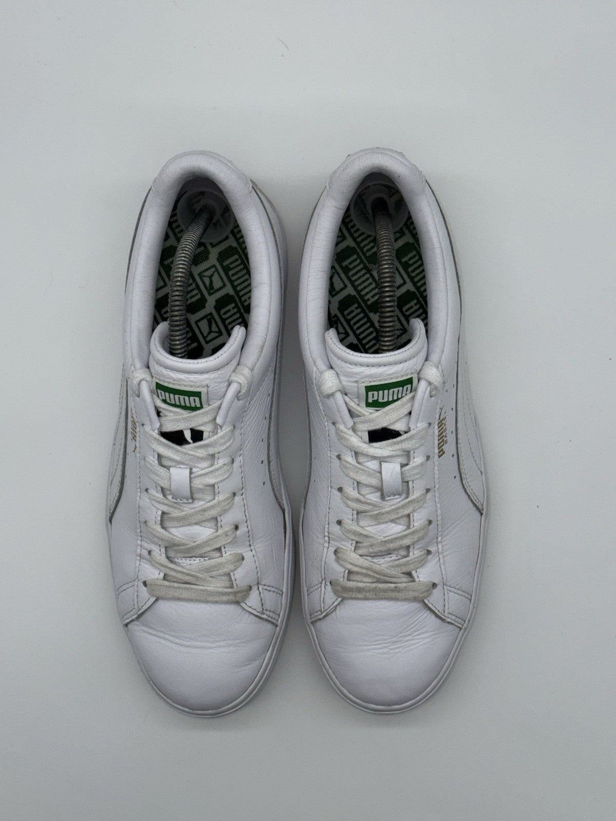 Men’s Puma Basket Vulc White Low Top Trainers Size UK 9