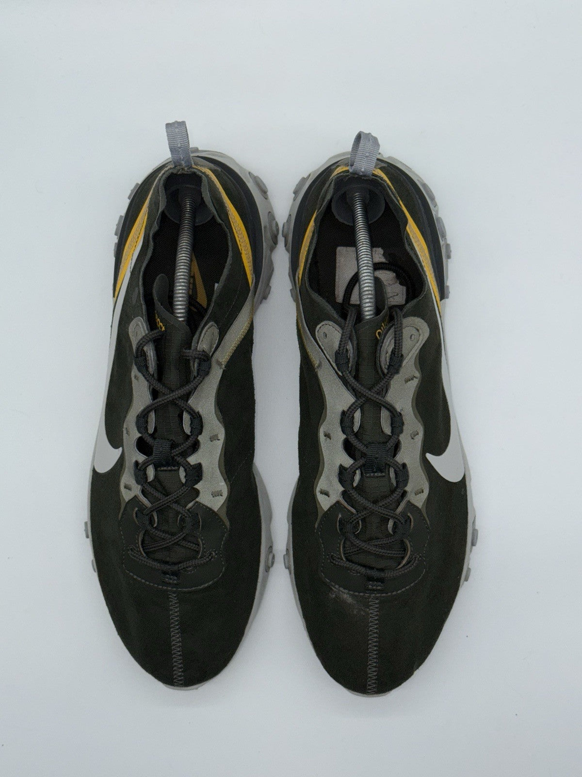 Nike React Element 55 Sequoia Deep Forest Green Khaki x Yellow UK 11 CQ6366-300