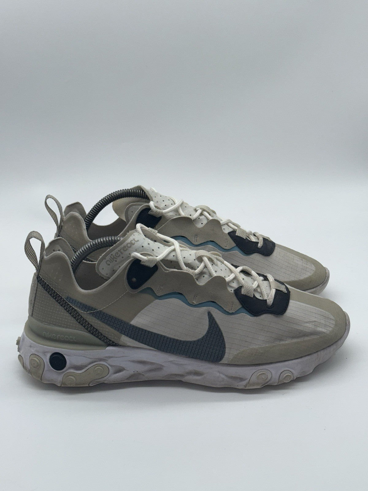 (2020) Nike React Element 55 Beige Blue Grey Retro Trainers Men’s UK 8