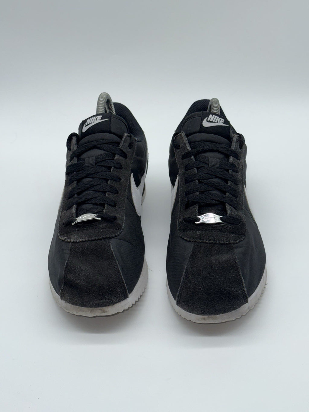 Nike Classic Cortez Black/White TXT Nylon Retro Trainers Size UK 7