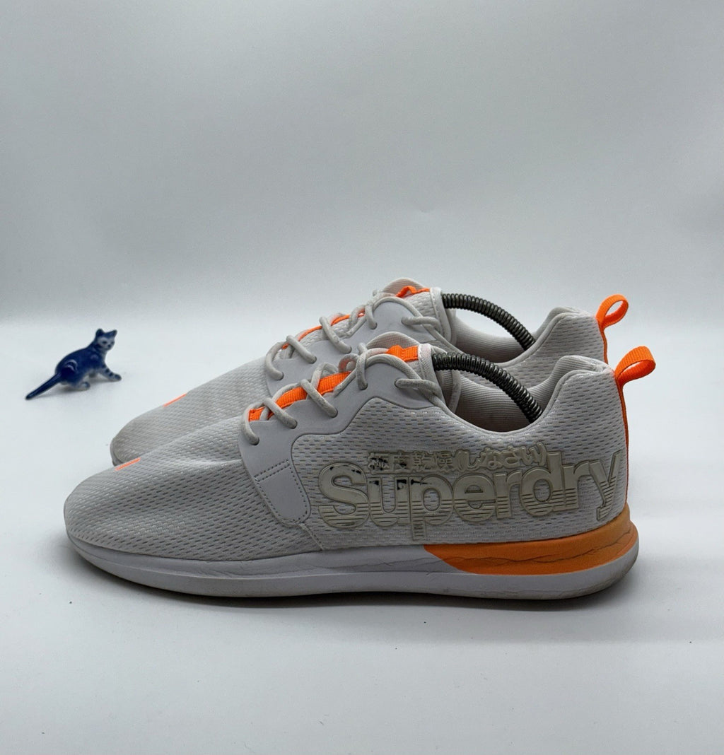 Men’s Superdry Hyper Core Lightweight Runner Trainers UK 9 White x Orange