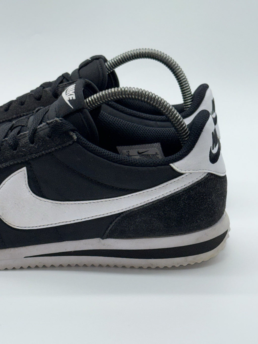 Nike Classic Cortez Black/White TXT Nylon Retro Trainers Size UK 7