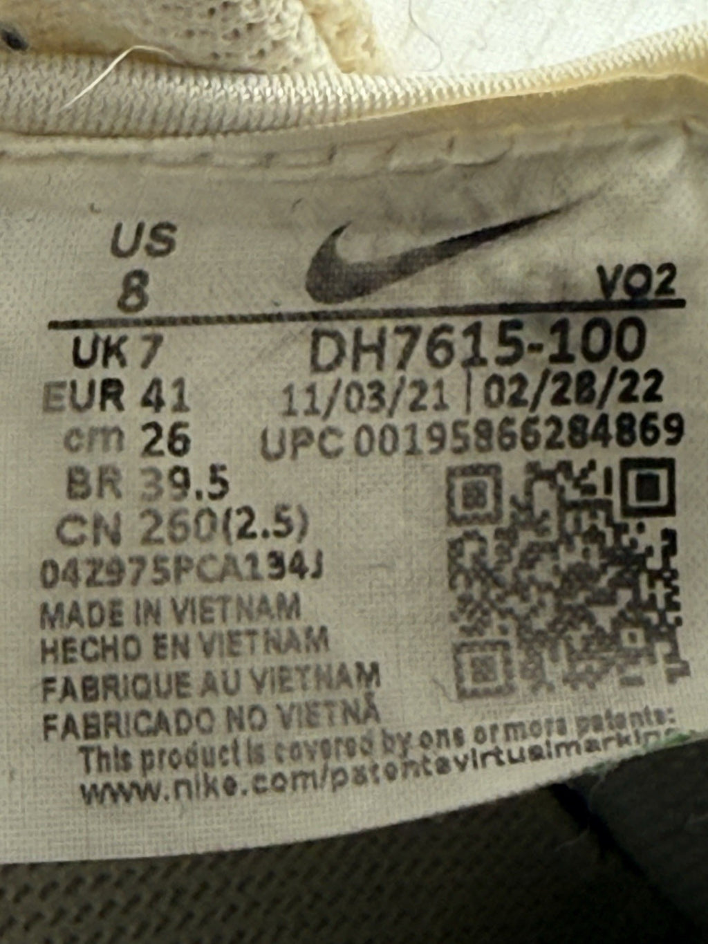 Nike Air Force 1 React 'Split White x Coconut Milk' – UK 7