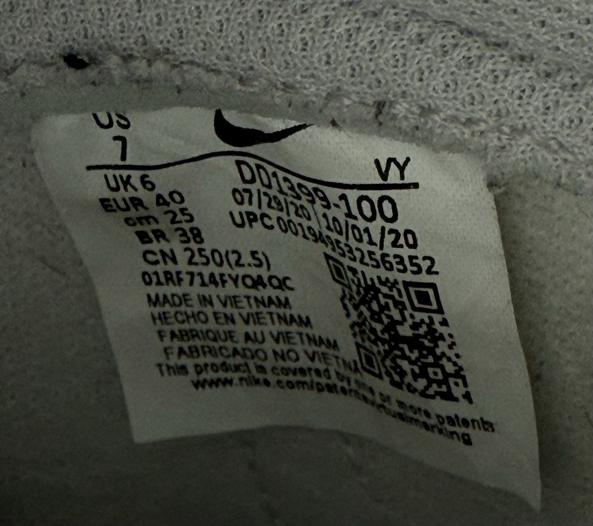 Nike Dunk High 'White x Vast Grey' – UK 6
