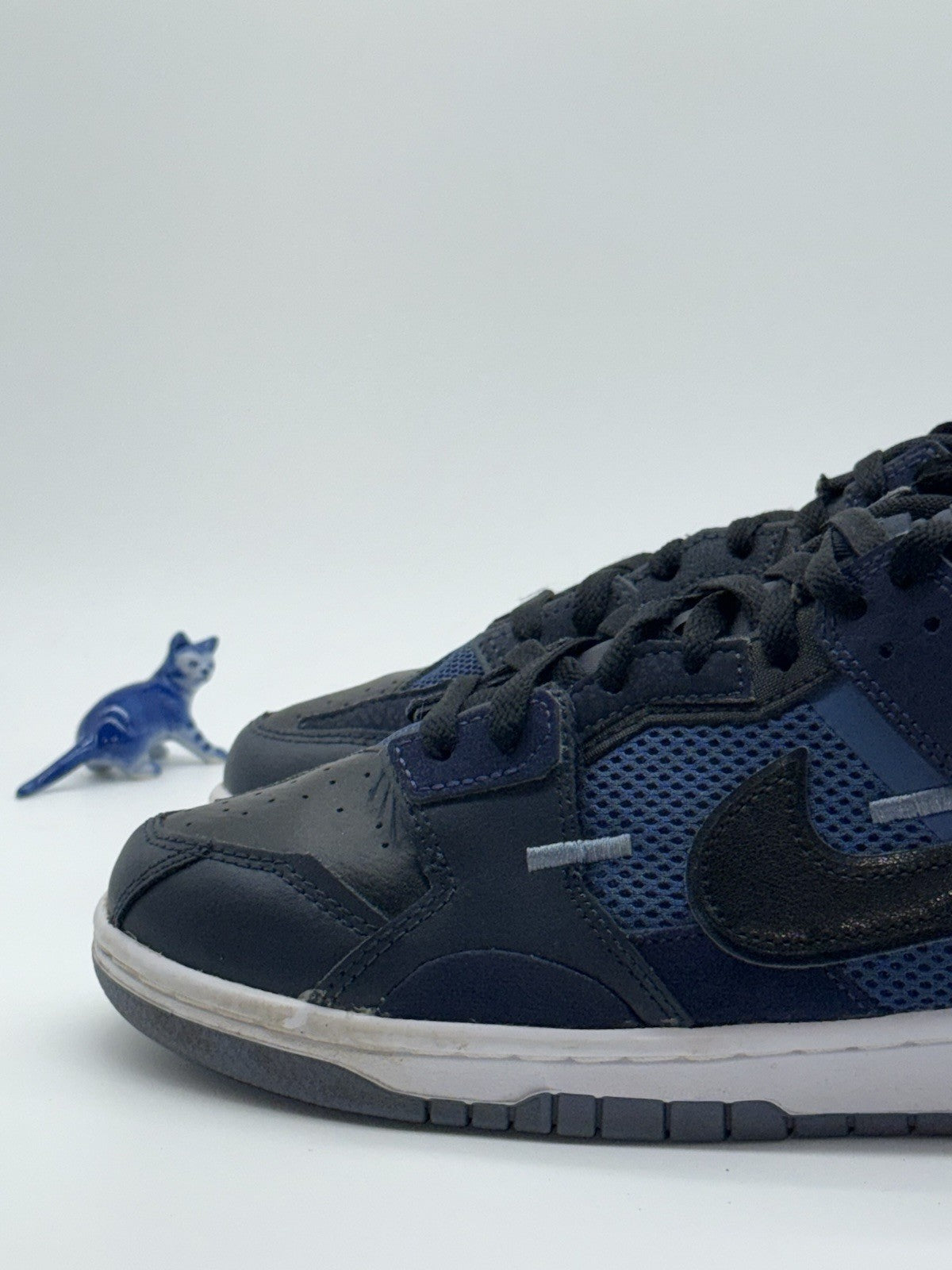 (2021) Nike Dunk Low Scrap Black x Navy Blue Men's UK 7.5