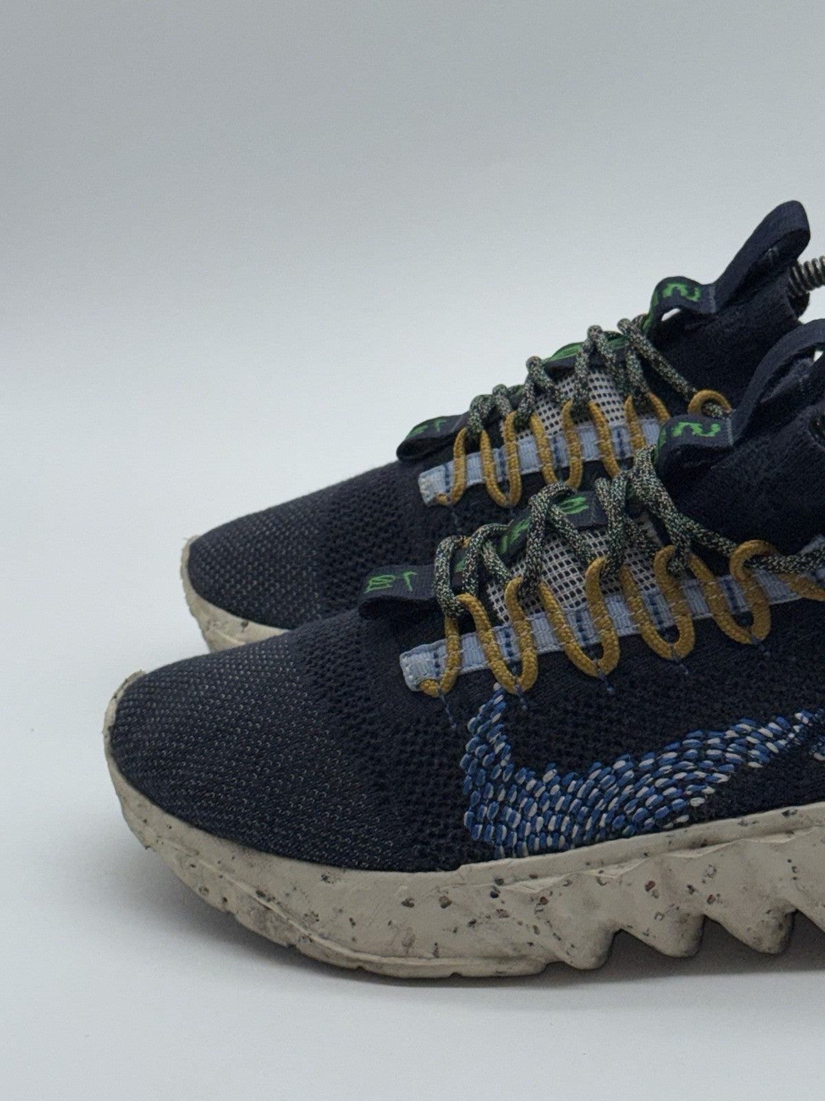 (2021) Nike Space Hippie 01 Obisidan Navy Blue Green Retro Trainers UK 7.5