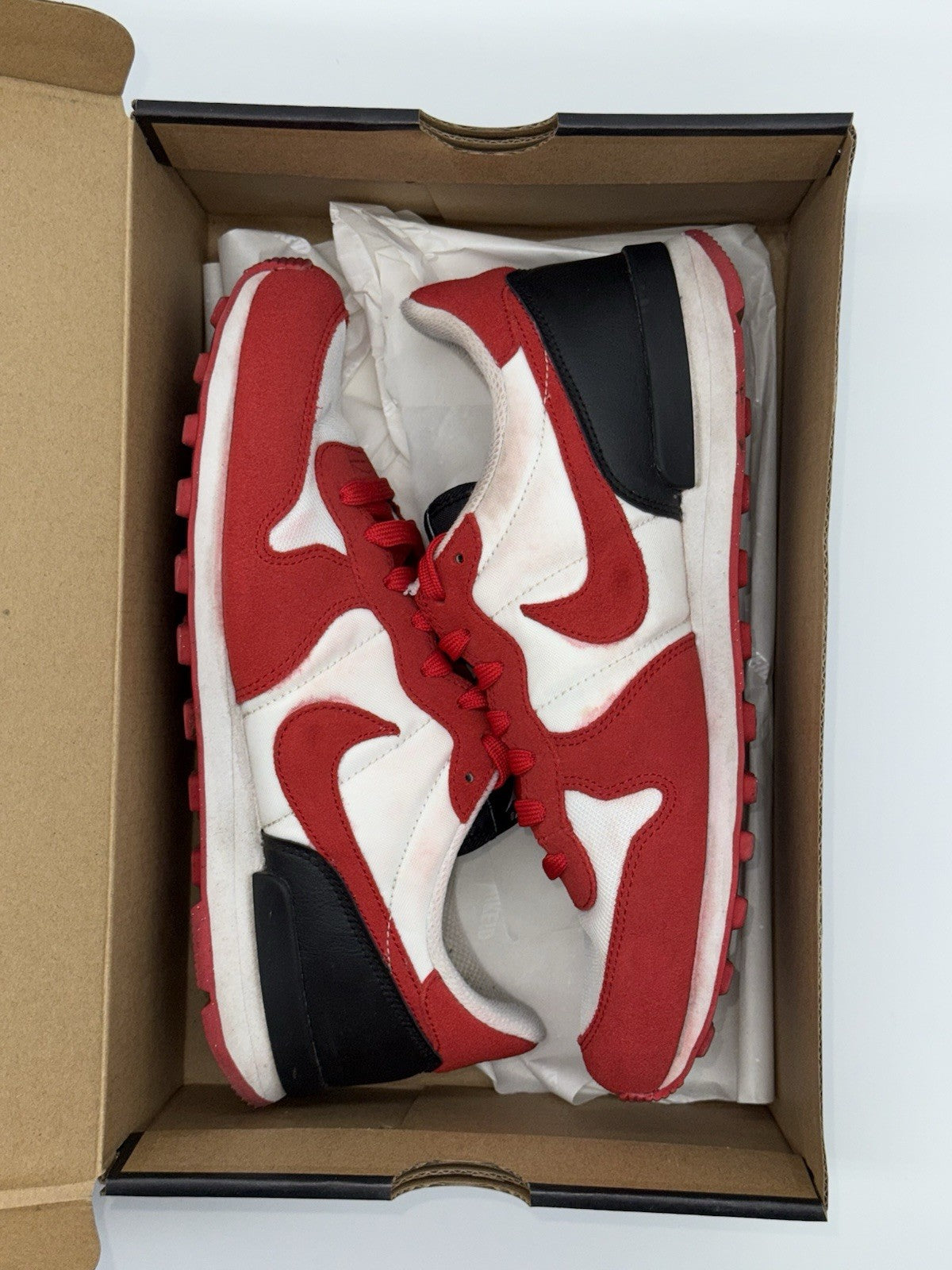 Nike ID Retro Internationalist Custom Trainers Red x White x Black UK 7.5