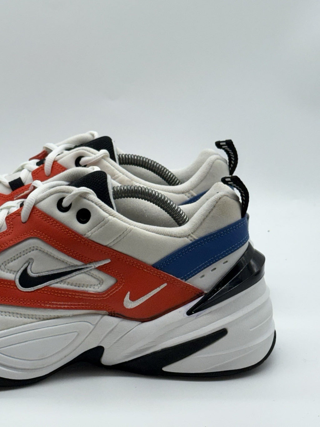 Nike M2K Tekno White Black Orange Men's UK 9 Retro Trainers (AV4789-100)