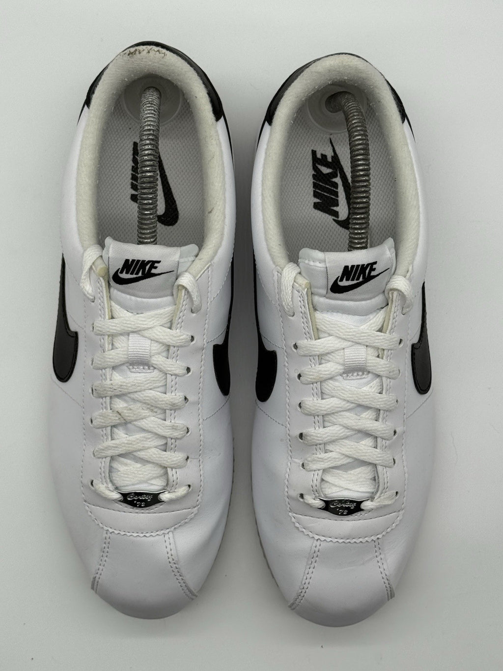 (2019) Nike Cortez Basic Leather OG Trainers - White Black - UK 7.5 (819719-100)