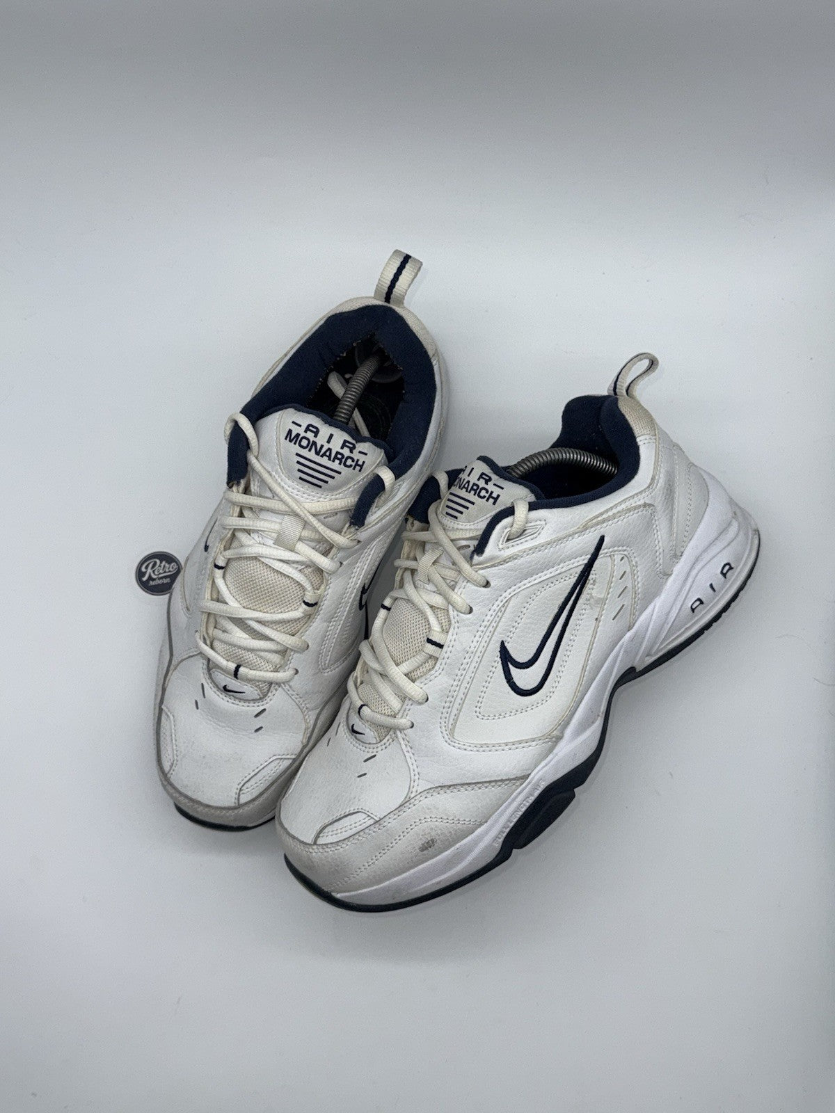 Nike Air Monarch IV 'White x Navy' trainers – UK 9