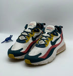 Nike Trainers Air Max 270 React White Teal Yellow Red Running Gym Men’s UK 8.5