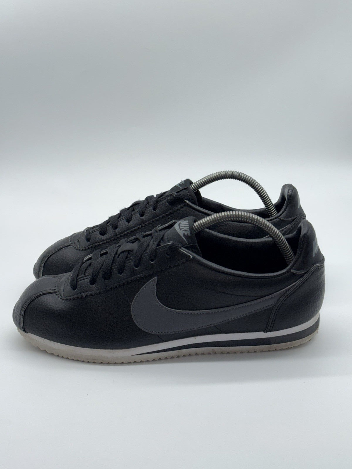 (2016) Nike Classic Cortez Leather Black/Dark Grey-White Men's UK 9
