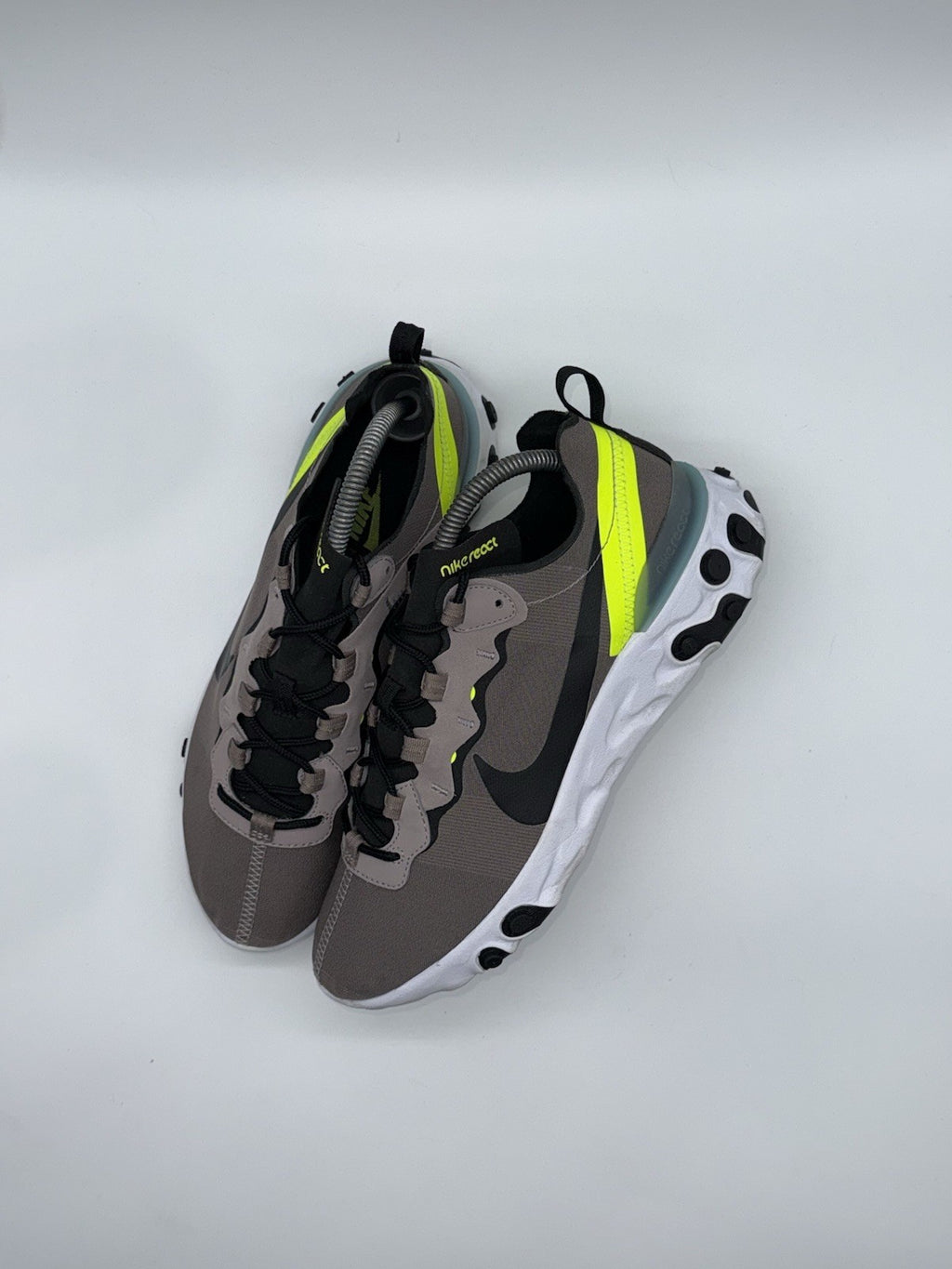 (2019) Nike React Element 55 ‘Pumice Volt Green Black’ Retro Trainers UK 7