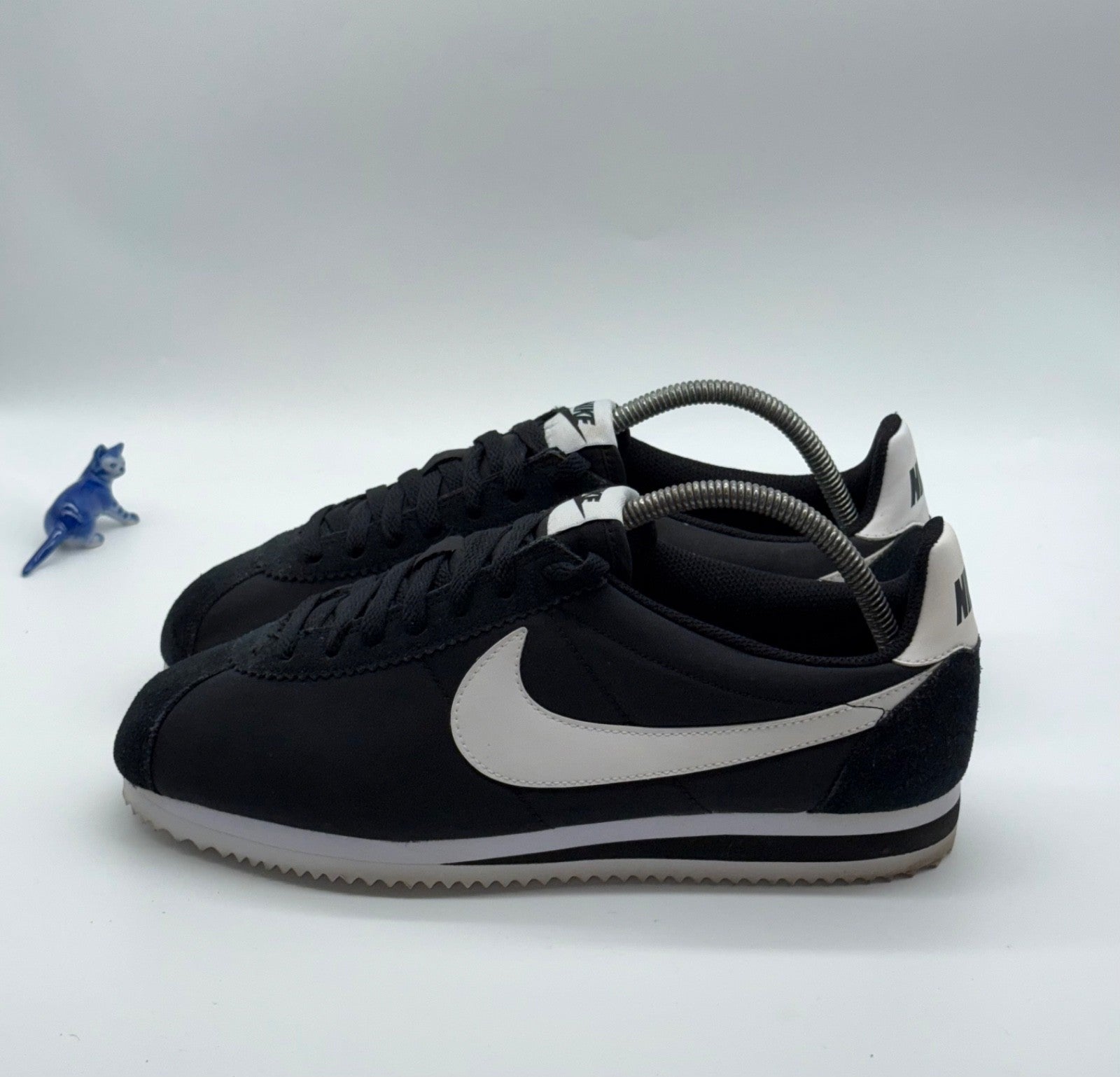 (2015) Nike Classic Cortez Nylon OG Vintage - Black White - Size UK 8