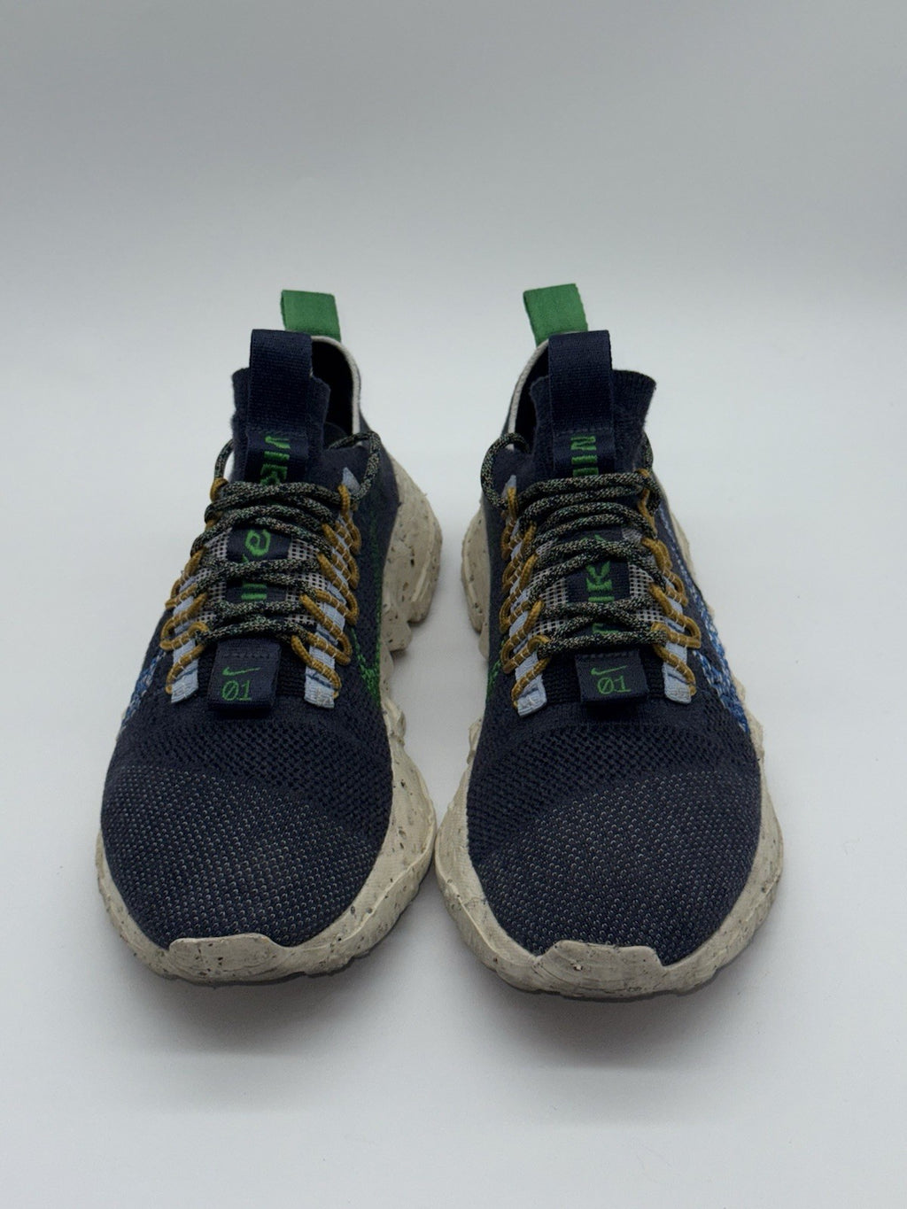 (2021) Nike Space Hippie 01 Obisidan Navy Blue Green Retro Trainers UK 7.5