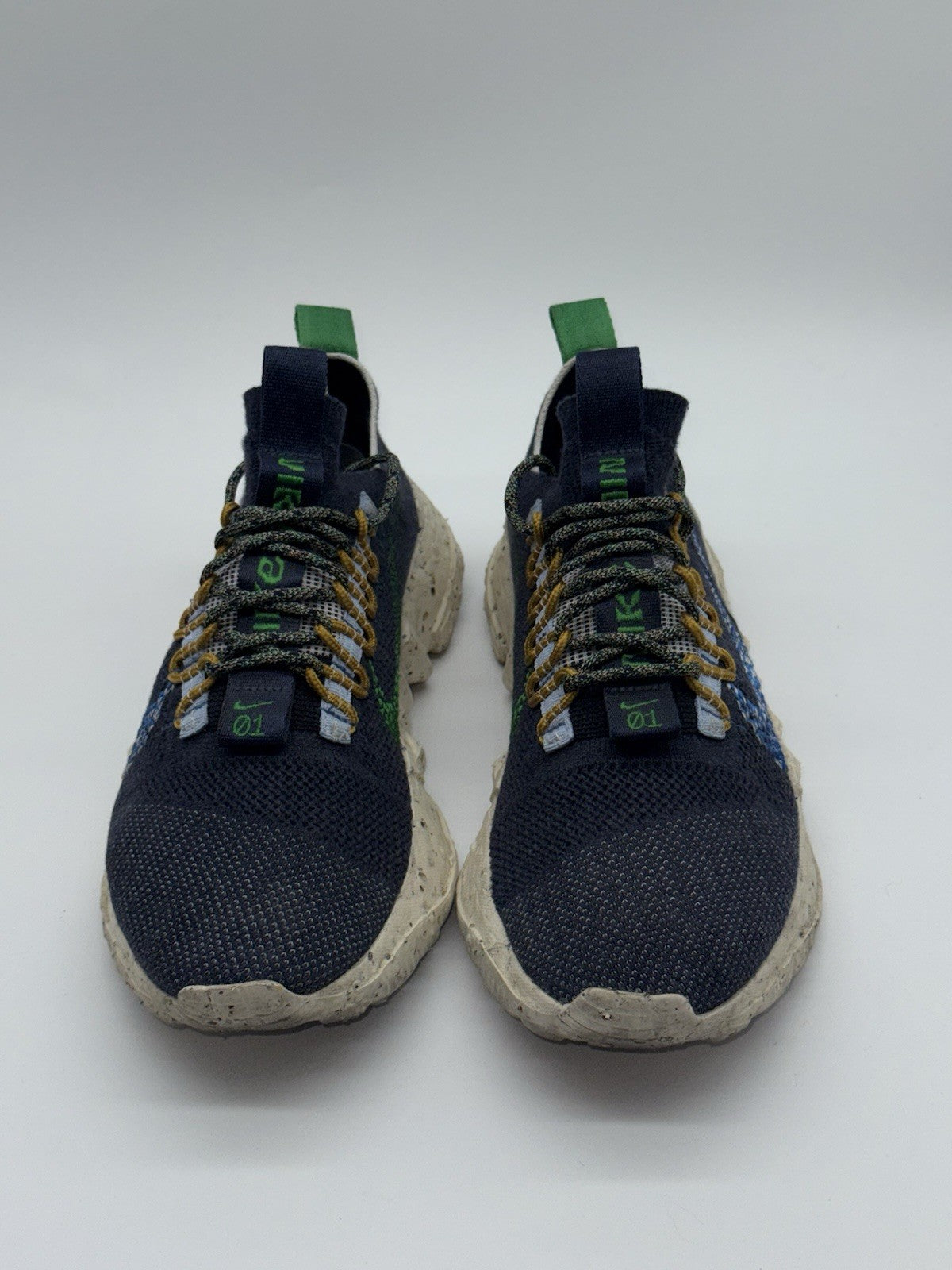(2021) Nike Space Hippie 01 Obisidan Navy Blue Green Retro Trainers UK 7.5