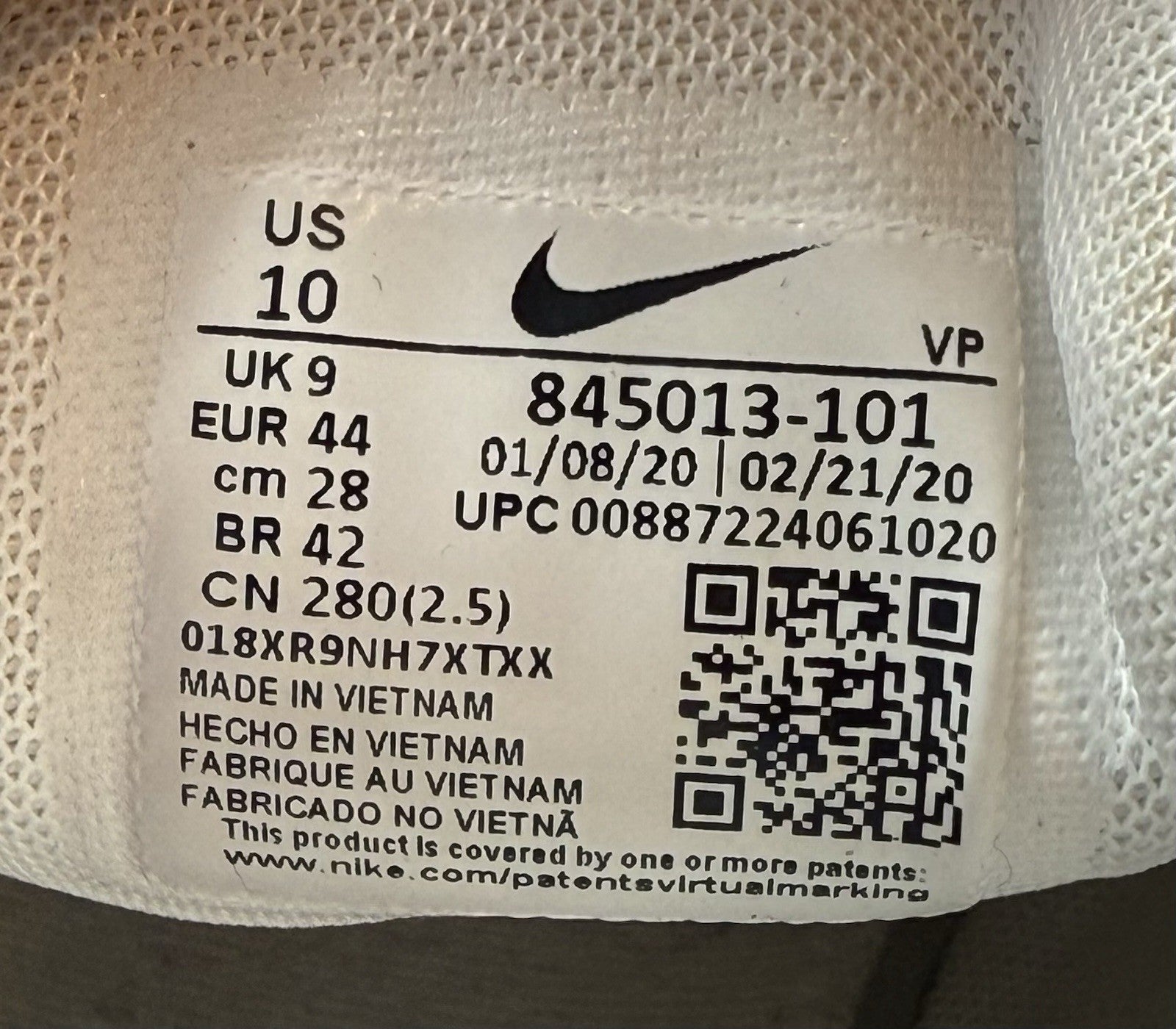 Nike Cortez Ultra Moire White Pure Platinum Men’s Trainers UK 9 (845013-101)