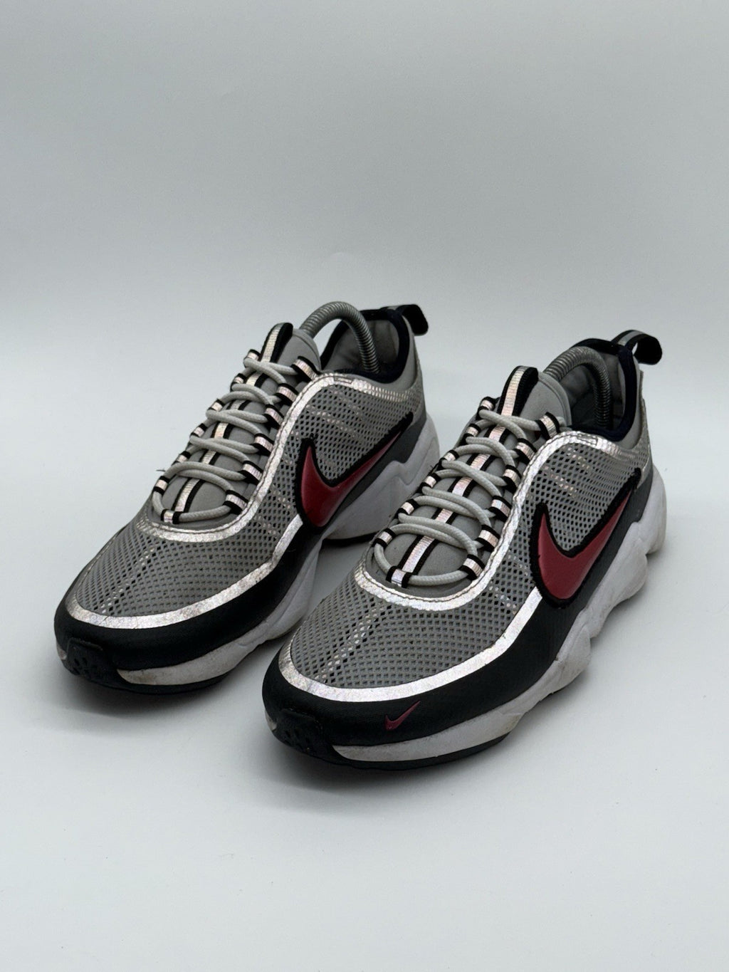 Nike Air Zoom Spiridon SP Metallic Silver Sport Red Men’s Retro Trainers UK 7