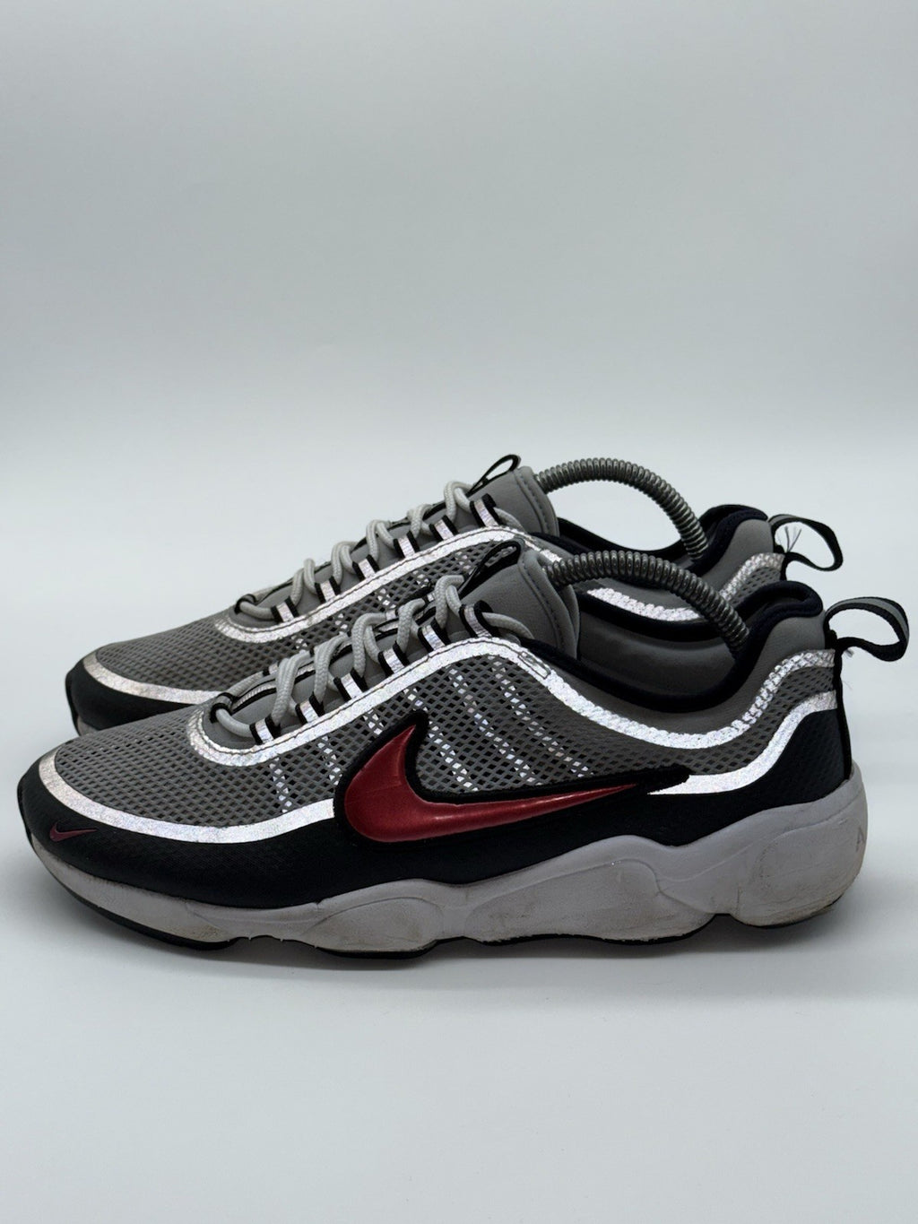 Nike Air Zoom Spiridon SP Metallic Silver Sport Red Men’s Retro Trainers UK 7