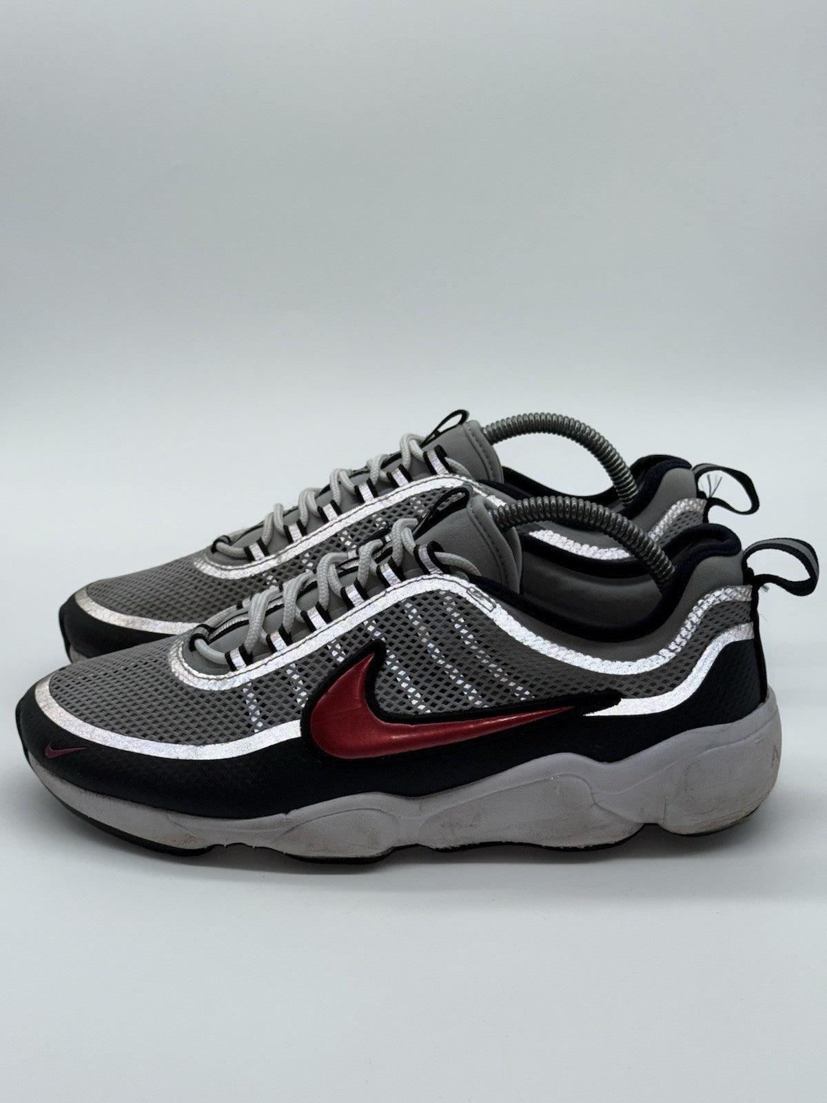 Nike Air Zoom Spiridon SP Metallic Silver Sport Red Men’s Retro Trainers UK 7