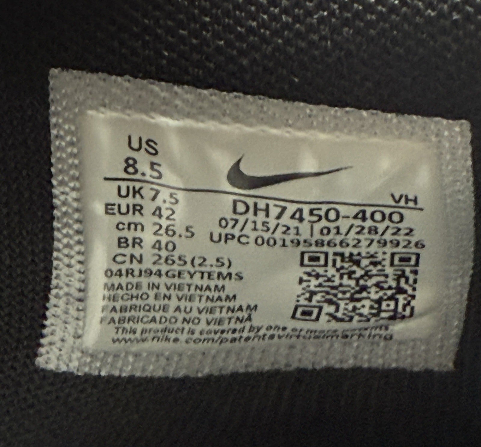 (2021) Nike Dunk Low Scrap Black x Navy Blue Men's UK 7.5