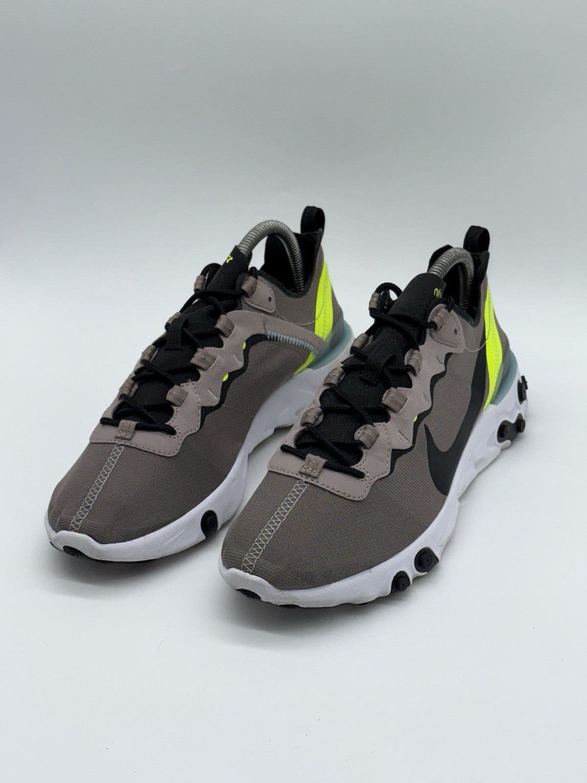 (2019) Nike React Element 55 ‘Pumice Volt Green Black’ Retro Trainers UK 7