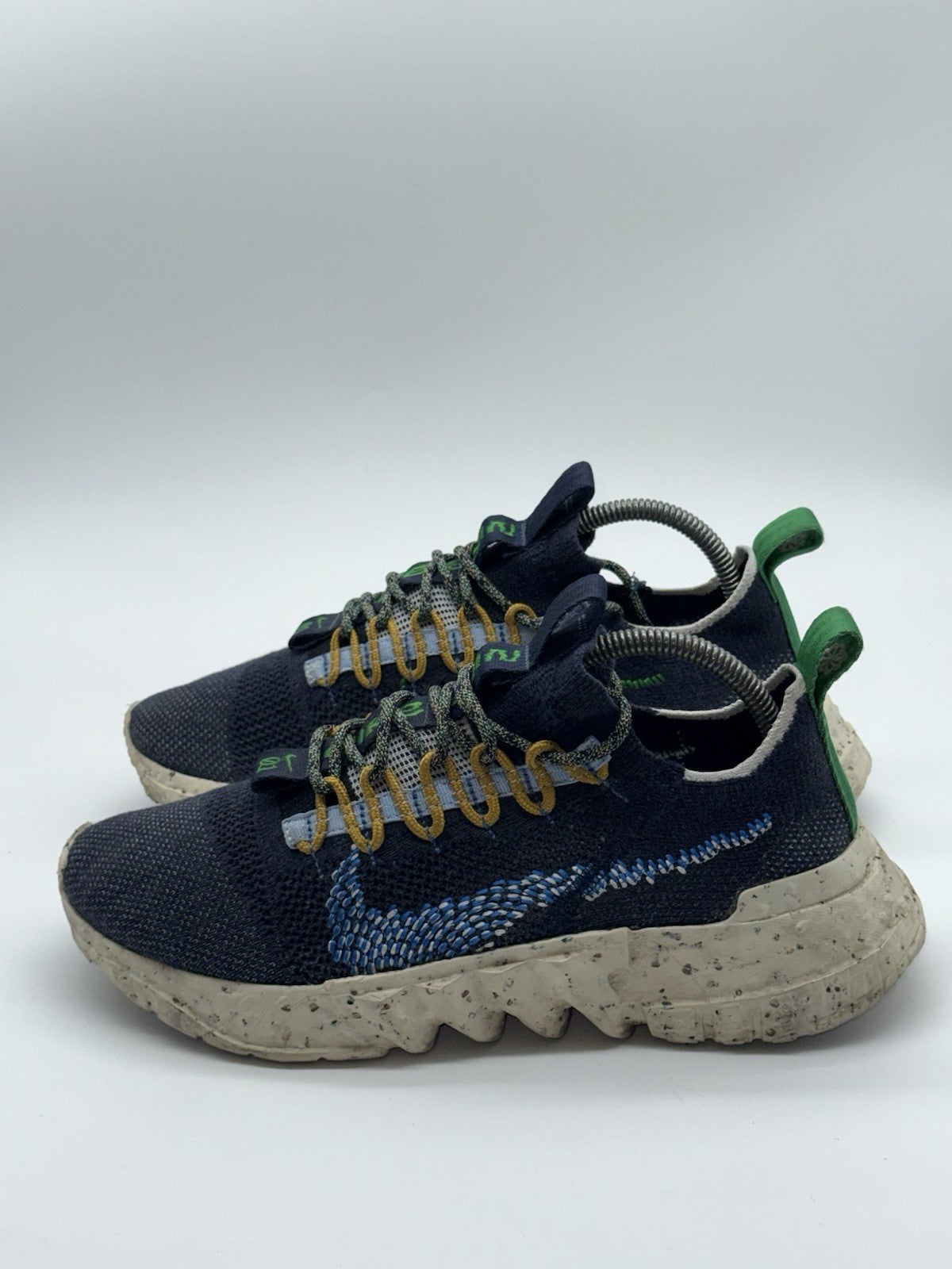 (2021) Nike Space Hippie 01 Obisidan Navy Blue Green Retro Trainers UK 7.5