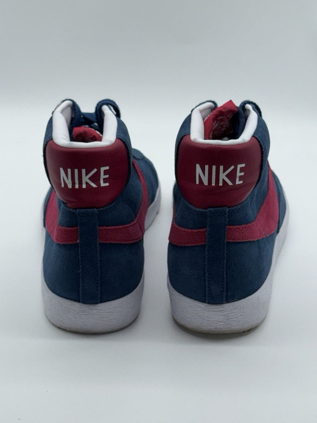 (2013) Nike Blazer Mid Suede Trainers Navy Blue/Red/White UK 9 (371761-461)