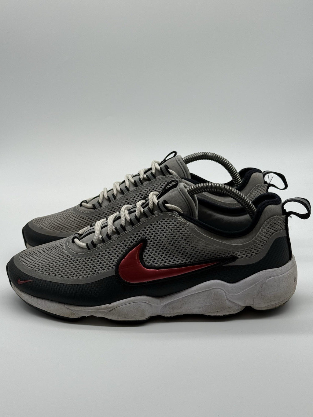 Nike Air Zoom Spiridon SP Metallic Silver Sport Red Men’s Retro Trainers UK 7
