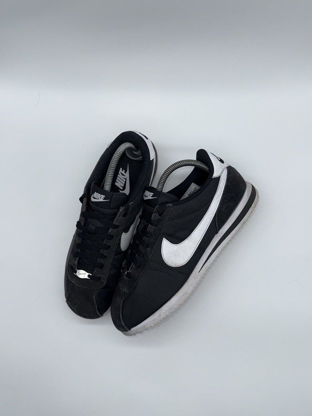 Nike Classic Cortez Black/White TXT Nylon Retro Trainers Size UK 7