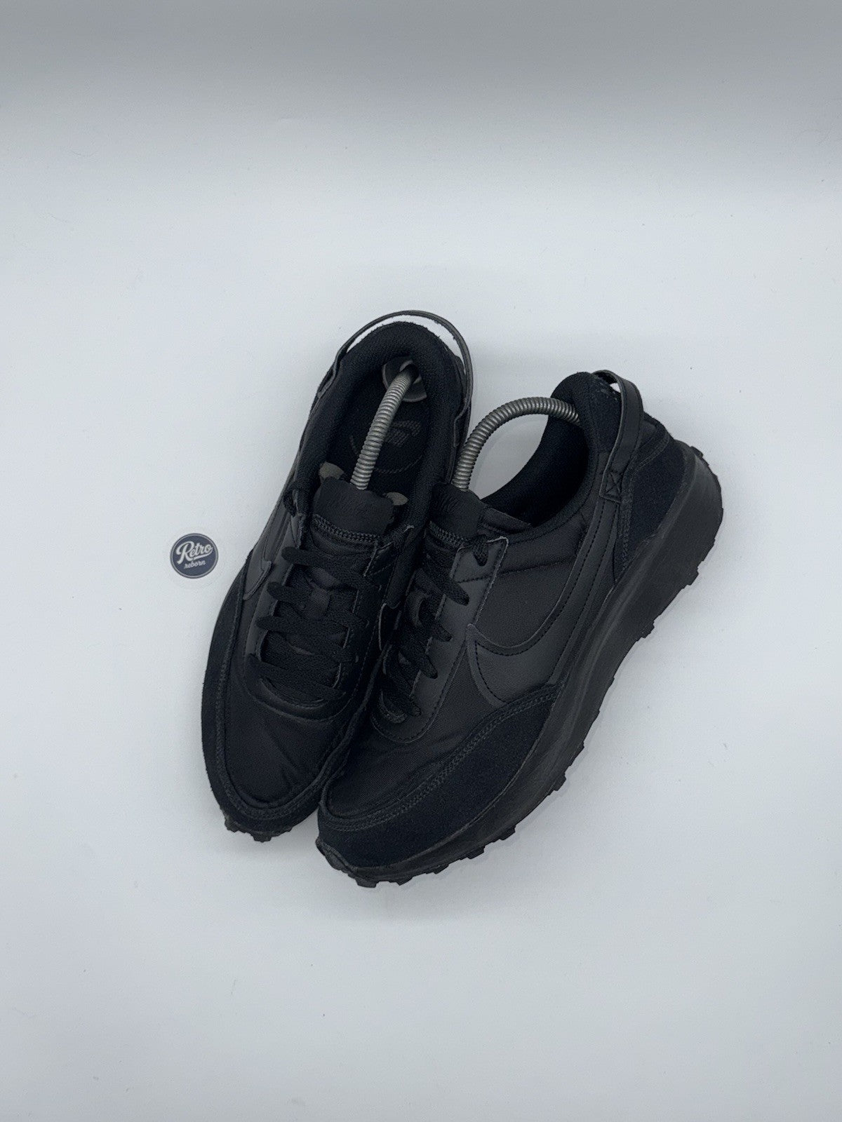 Nike Waffle Debut 'Triple Black' trainers – UK 7.5