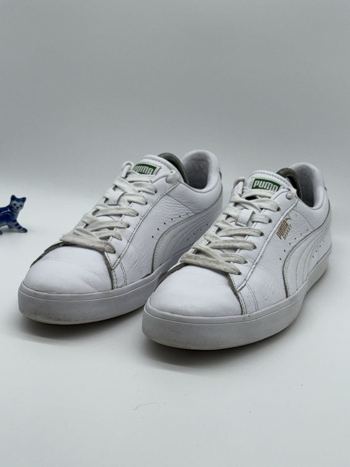 Men’s Puma Basket Vulc White Low Top Trainers Size UK 9