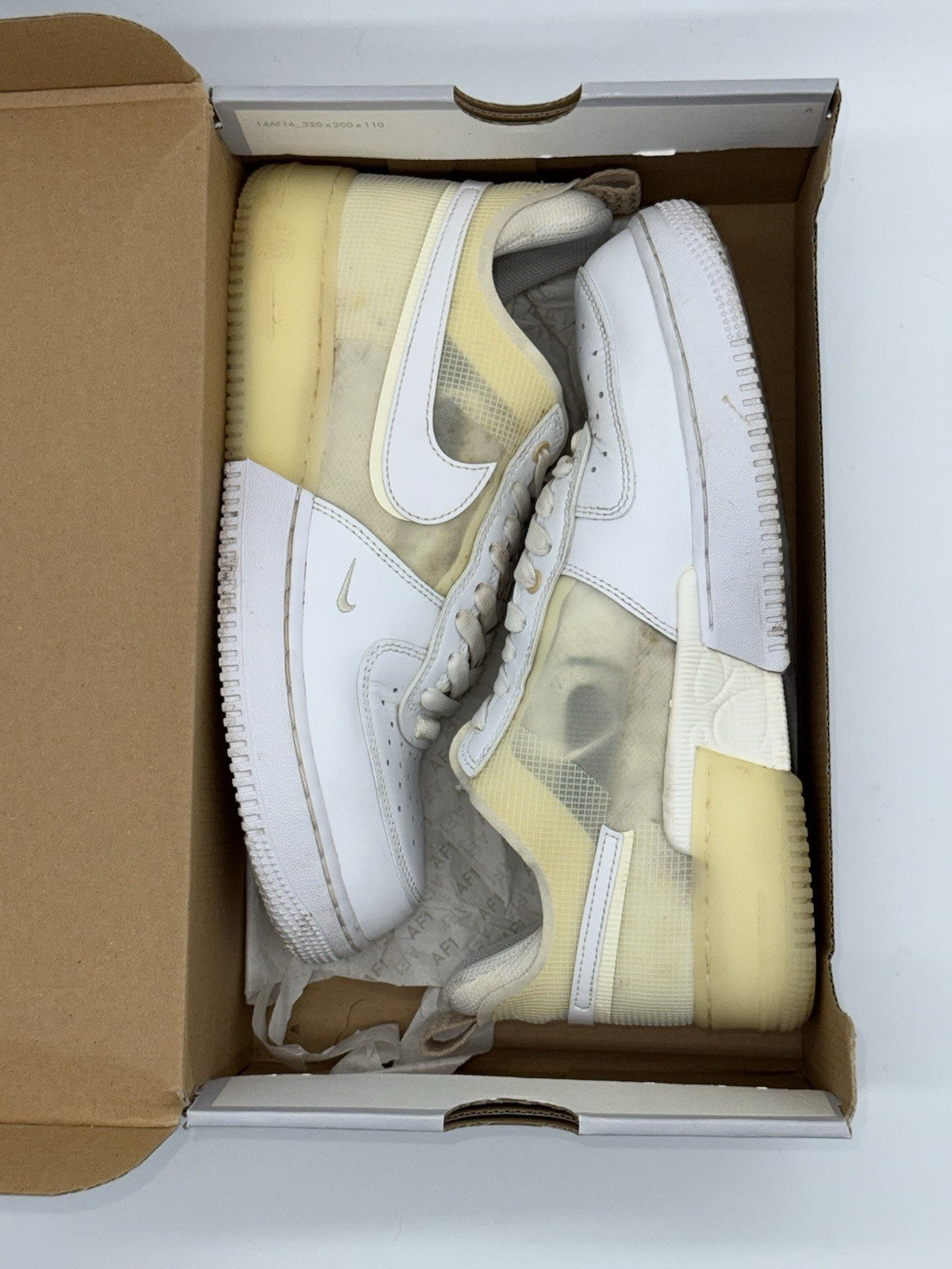 Nike Air Force 1 React 'Split White x Coconut Milk' – UK 7