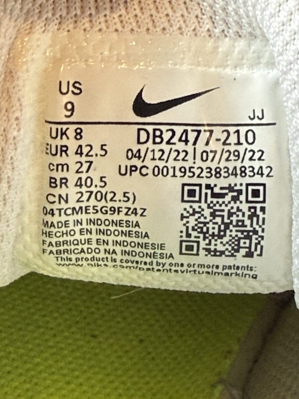 (2022) Nike Crater Impact Cream x Orange Retro Trainers Size UK 8