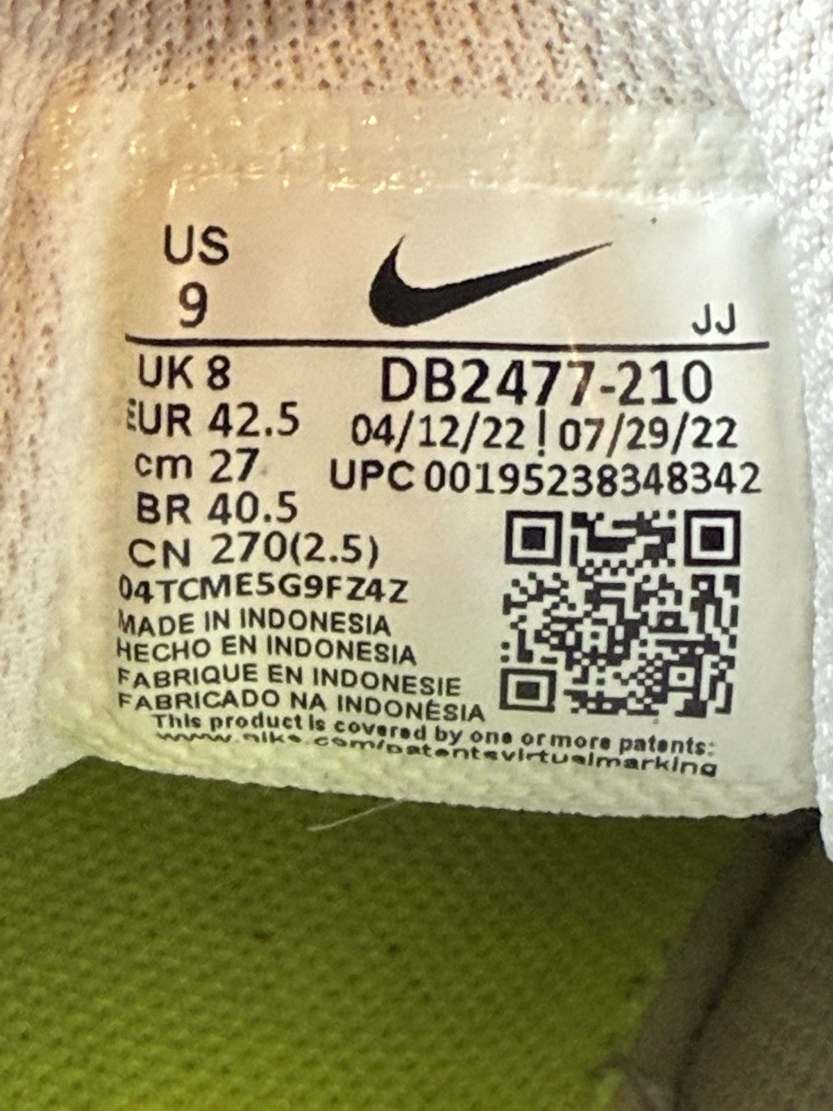 (2022) Nike Crater Impact Cream x Orange Retro Trainers Size UK 8