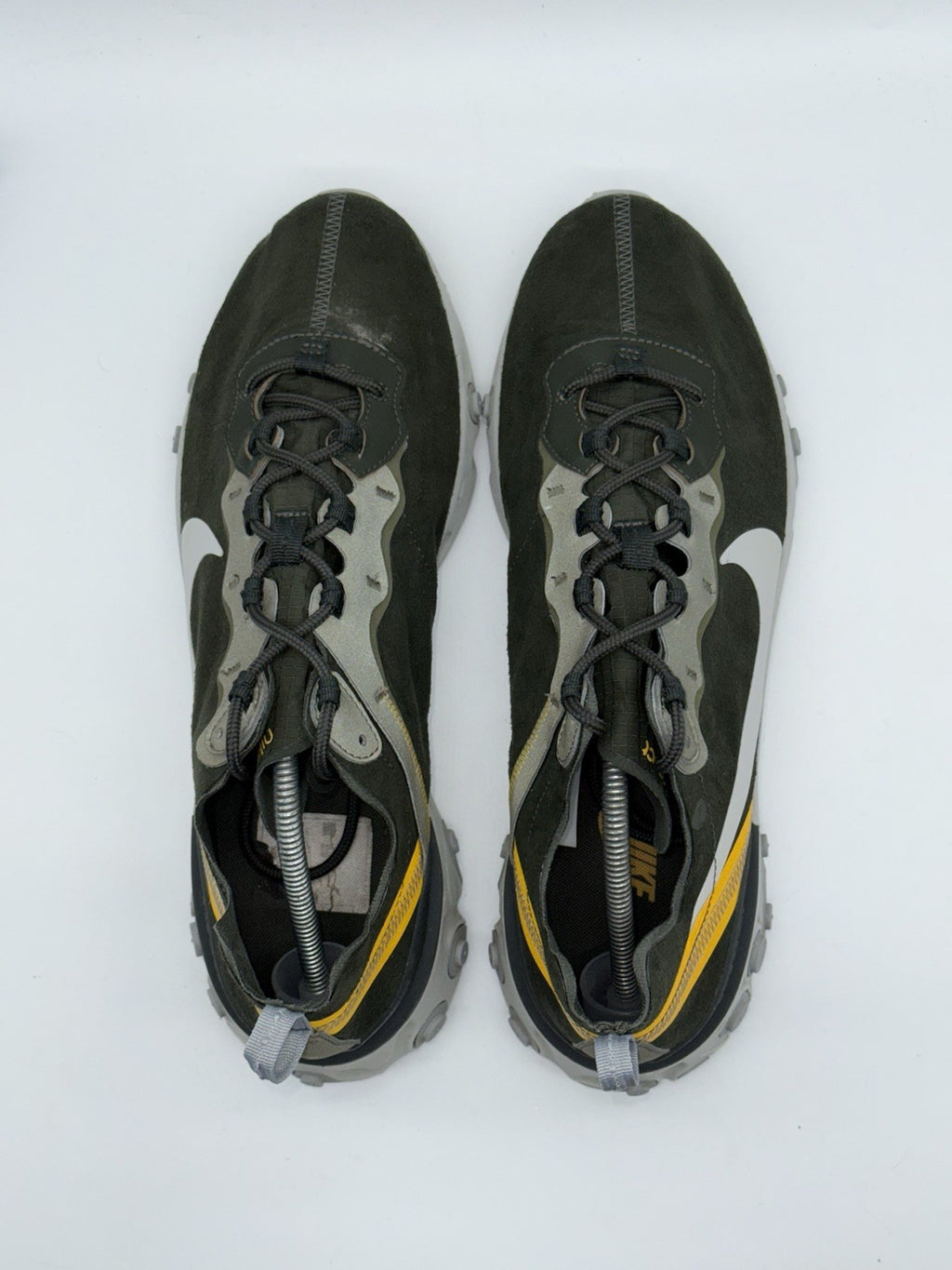 Nike React Element 55 Sequoia Deep Forest Green Khaki x Yellow UK 11 CQ6366-300