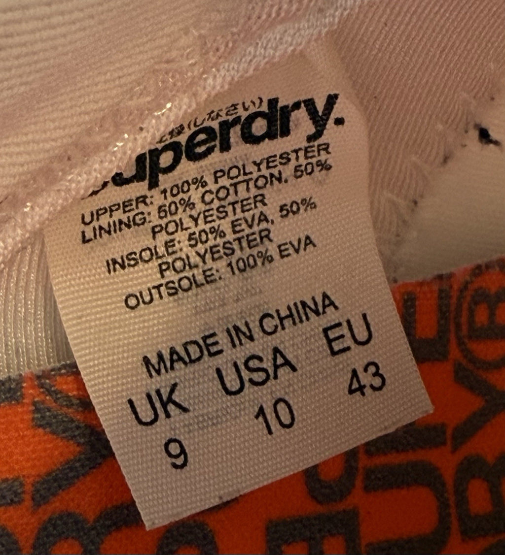 Men’s Superdry Hyper Core Lightweight Runner Trainers UK 9 White x Orange