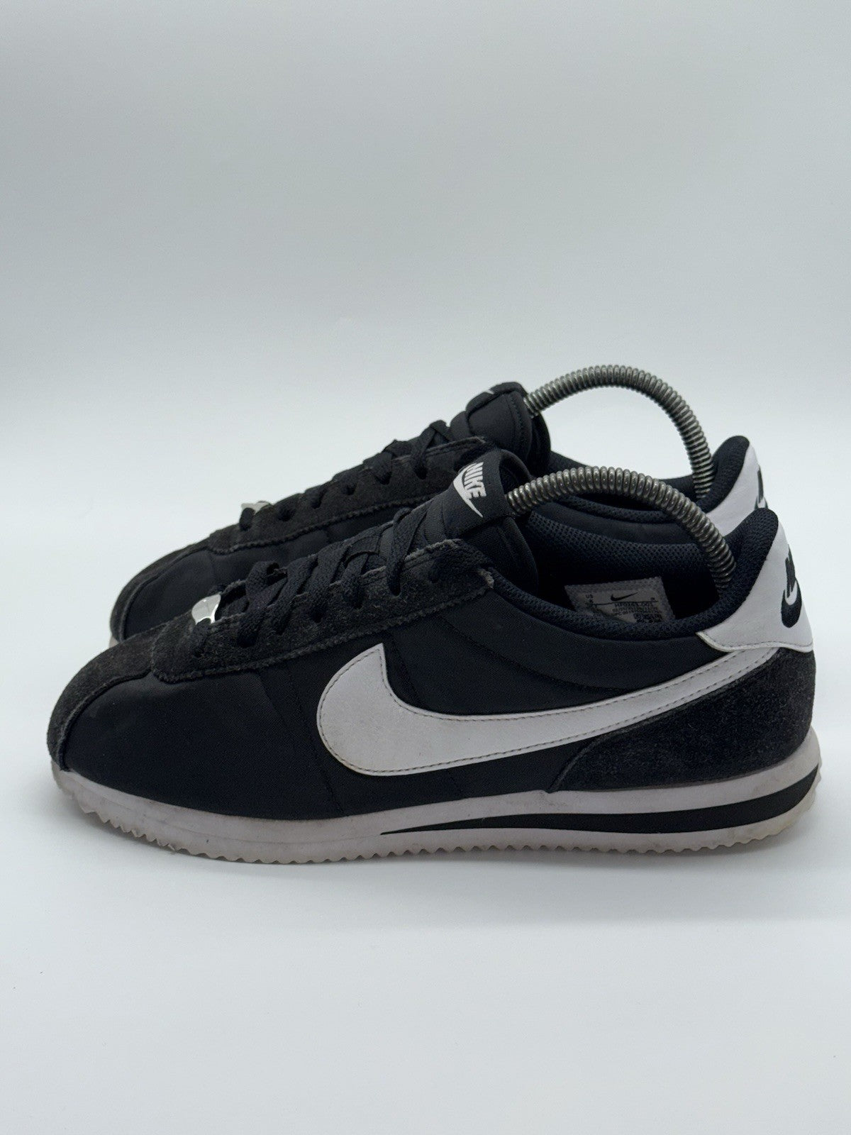 Nike Classic Cortez Black/White TXT Nylon Retro Trainers Size UK 7