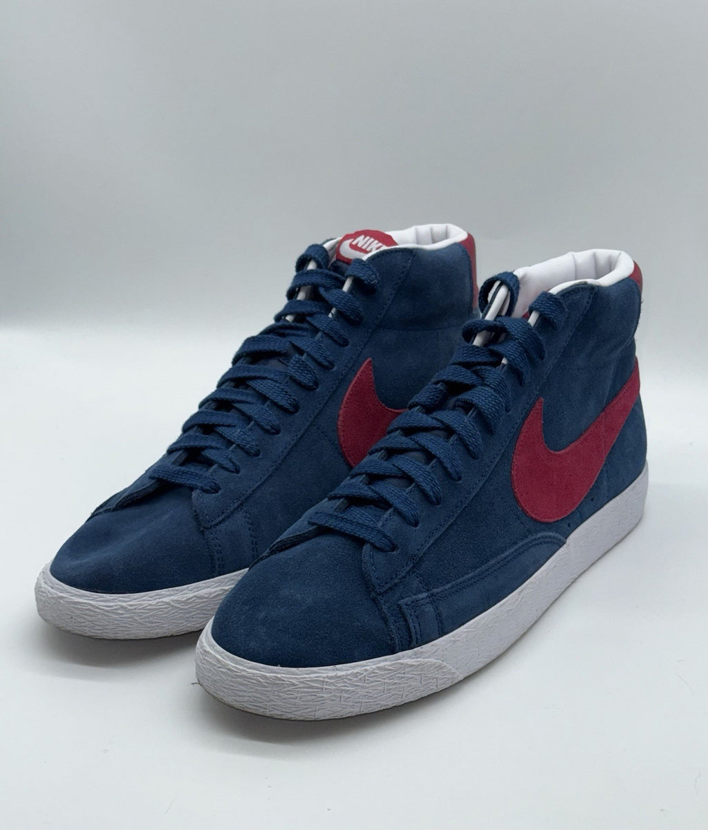 (2013) Nike Blazer Mid Suede Trainers Navy Blue/Red/White UK 9 (371761-461)