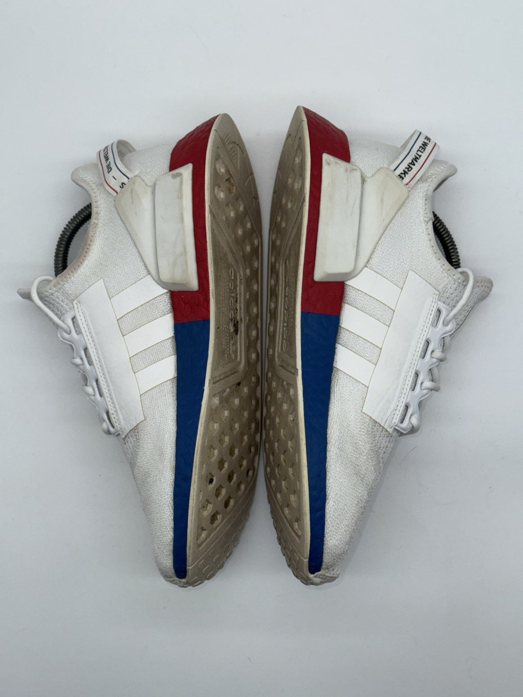 Adidas NMD R1 V2 White x Lush Red x Blue UK Size 7.5 FX4148