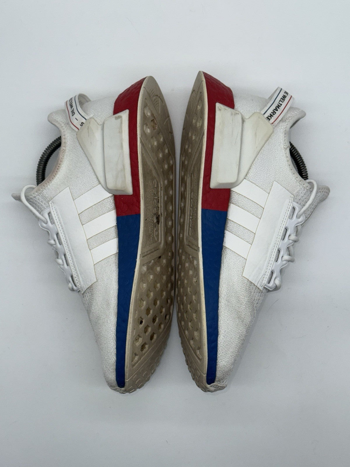 Adidas NMD R1 V2 White x Lush Red x Blue UK Size 7.5 FX4148