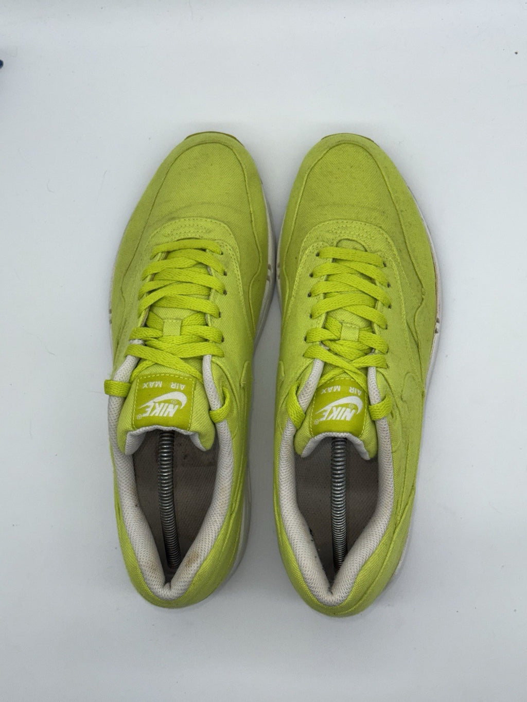 (2011) Nike Air Max 1 Cyber Trainers Size 10.5 Luminous Neon Green (308866-302)