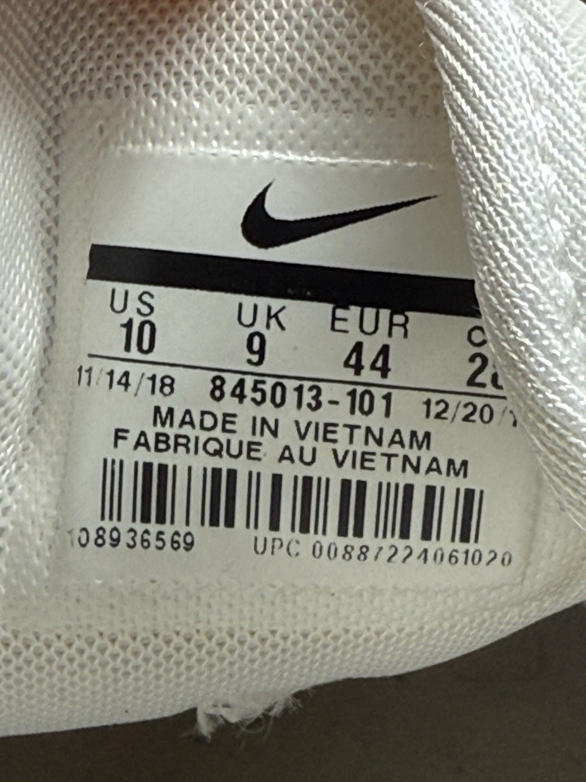 (2018) Retro Nike Cortez Ultra Moire ‘Triple White’ Trainers UK 9
