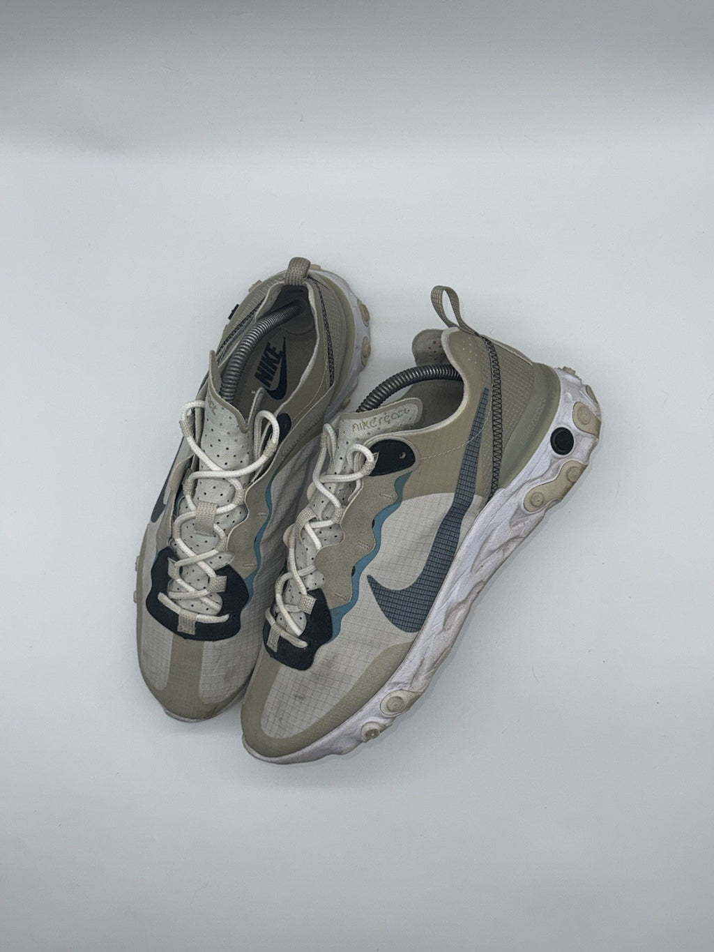 (2020) Nike React Element 55 Beige Blue Grey Retro Trainers Men’s UK 8