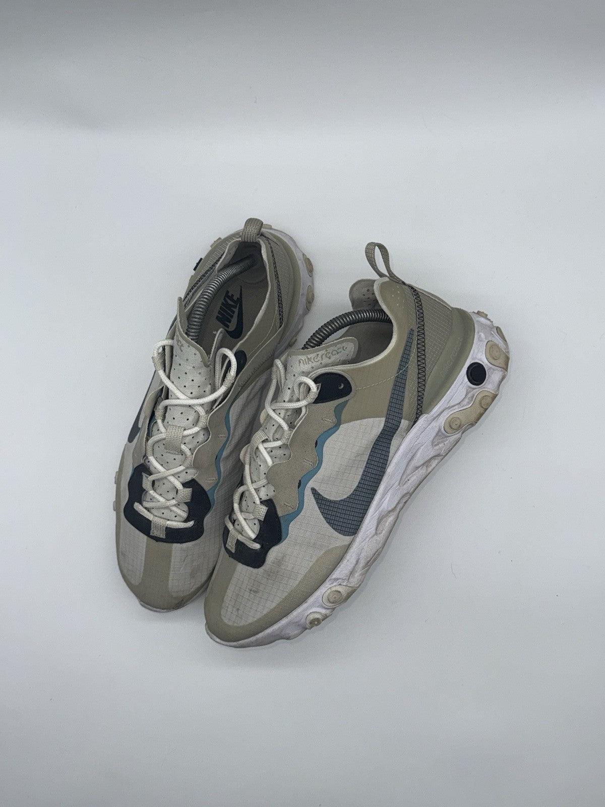 (2020) Nike React Element 55 Beige Blue Grey Retro Trainers Men’s UK 8